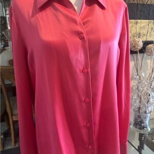 Kasper Shiny Pink blouse size 12‎
